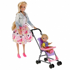 Кукла София, 29 см с дочкой, коляска, аксессуары (Карапуз, 66383F-20-S-BB (16))